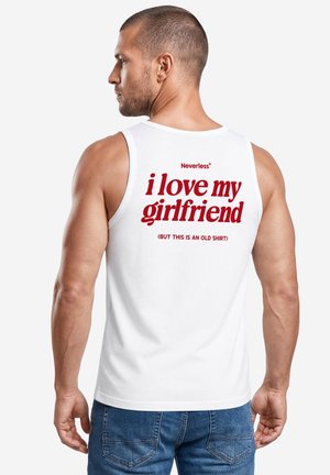 Neverless, TANKTOP HERREN MIT GRAFIK-PRINT - I LOVE MY GIRLFRIEND - - Top - slim-fit weiß