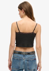 Superdry & Co ATHLETIC ESSENTIAL CROPPED  - Top - bison black