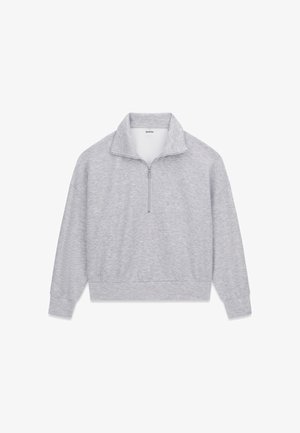 Guess, SWEATSHIRT MIT HALBEM REISSVERSCHLUSS - Φούτερ - grau