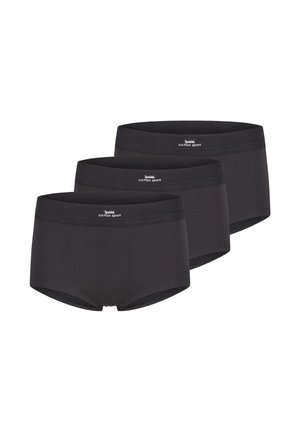 Set of three black cotton sport brief-style underwear with a wide waistband and small white logo on front center.