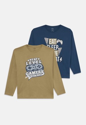 NKMVICTOR 2 PACK - Long sleeved top - khaki/dark blue