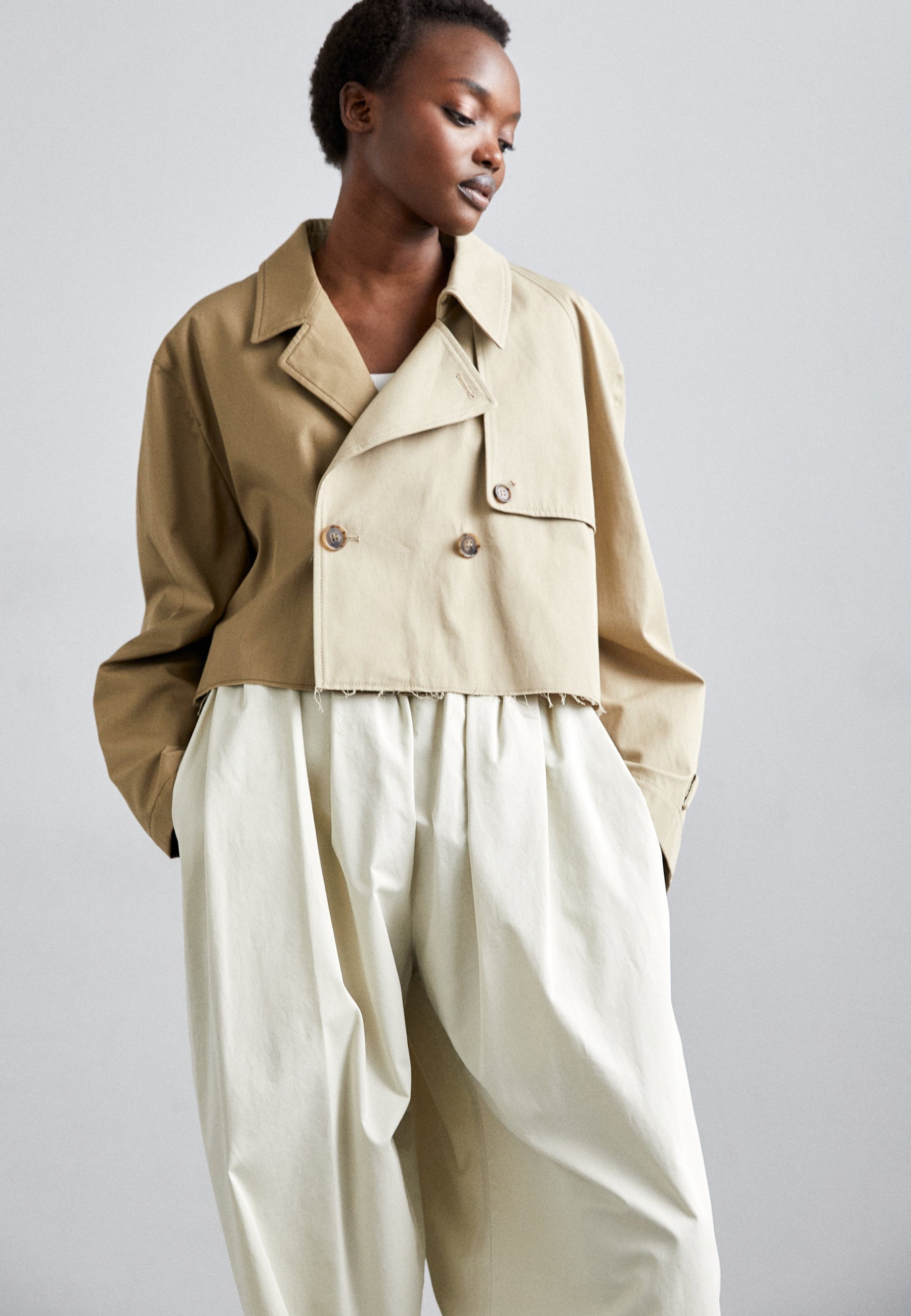 MM6 Maison Margiela PANTS - Trousers - chalk/off-white
