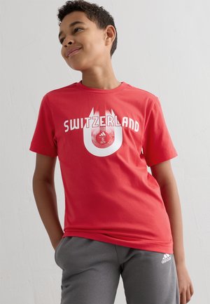 adidas Performance SWITZERLAND UNISEX - Tricou cu imprimeu - pure ruby