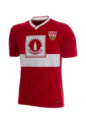 COPA Football, VFB STUTTGART 1987 - 89 AWAY RETRO FOOTBALL SHIRT - T-shirt print - red
