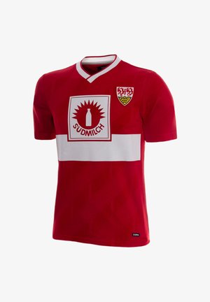 COPA Football, VFB STUTTGART 1987 - 89 AWAY RETRO FOOTBALL SHIRT - T-shirt print - red