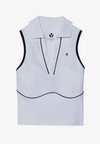 V NECK COLLARED TENNIS TANK WITH RACER BACK - Tops - white