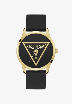 Guess, P GLD CS / SUN BLK LOGO DL / BLK SMTH SILICONE STRP - Ure - gold tone