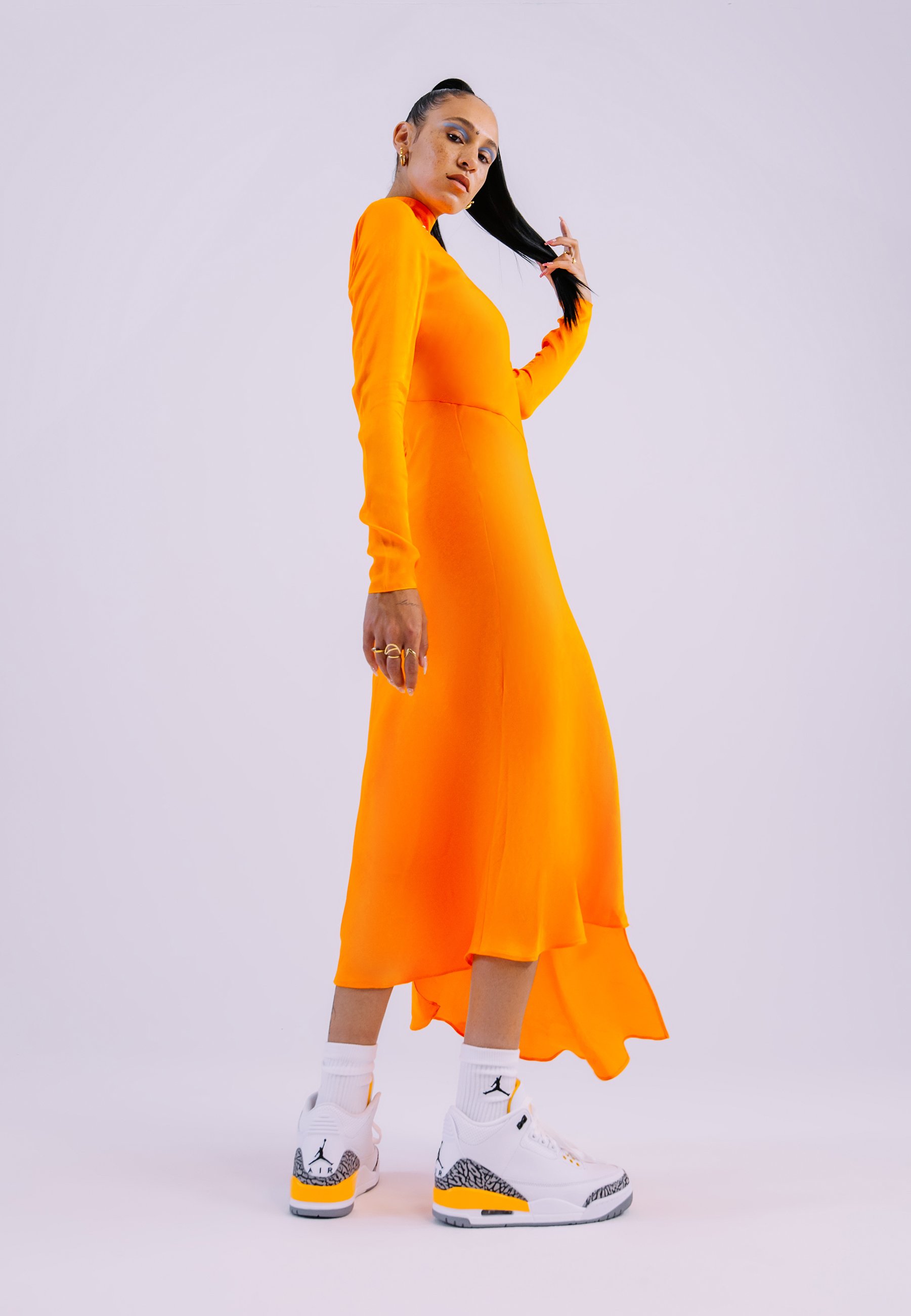 Jordan AIR 3 RETRO - Sneakers hoog - white/black/laser orange/cement  grey/wit - Zalando.nl