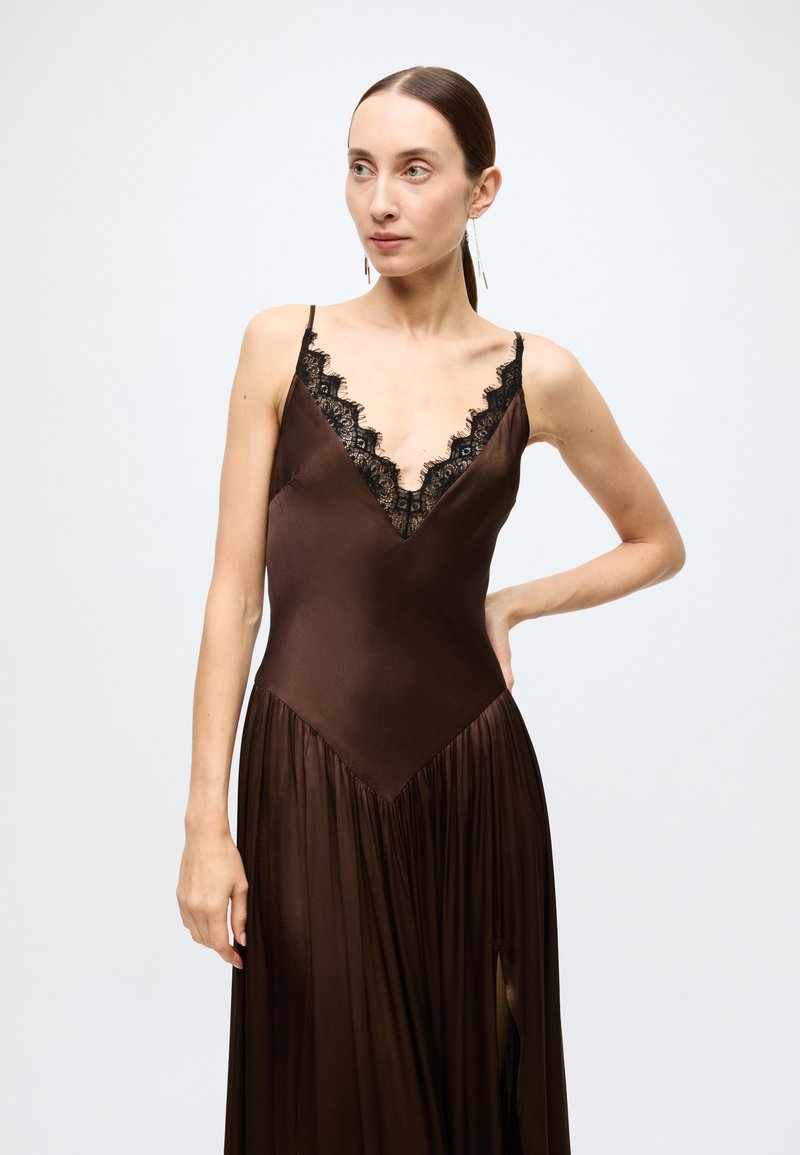 bardot brown maxi dress The Wrap Jumpsuit in Linen main image 0