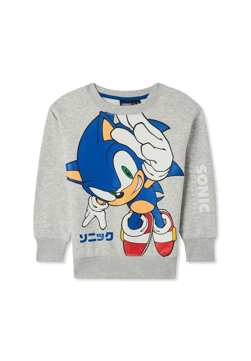 Felpa con cerniera, cappuccio e stampa - Grigio mélange/Sonic il riccio - BAMBINO | H&M IT