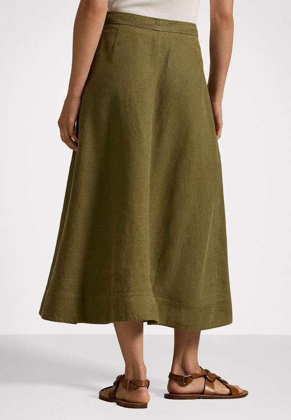 HEMP A LINE MIDI SKIRT - A-line skirt - basic olive3