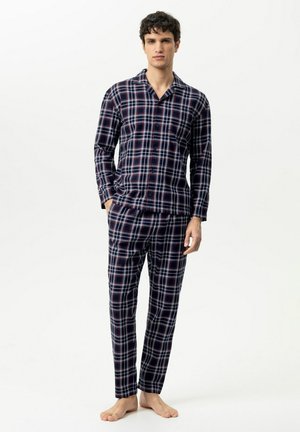 mey, MEY ANZUG LANG SERIE FLANADIAN GESTREIFT SET - Pigiama - yacht blue