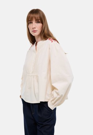 MANCHES LONGUES BRODÉE CONTENANT DU - Blouse - feu
