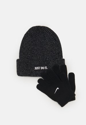 REFLECTIVE BEANIE GLOVES SET UNISEX - Fingervantar - black