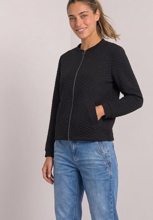 Street One, JACKET WITH A CREW NECK AND TEXTURED FABRIC - Cardigan - black