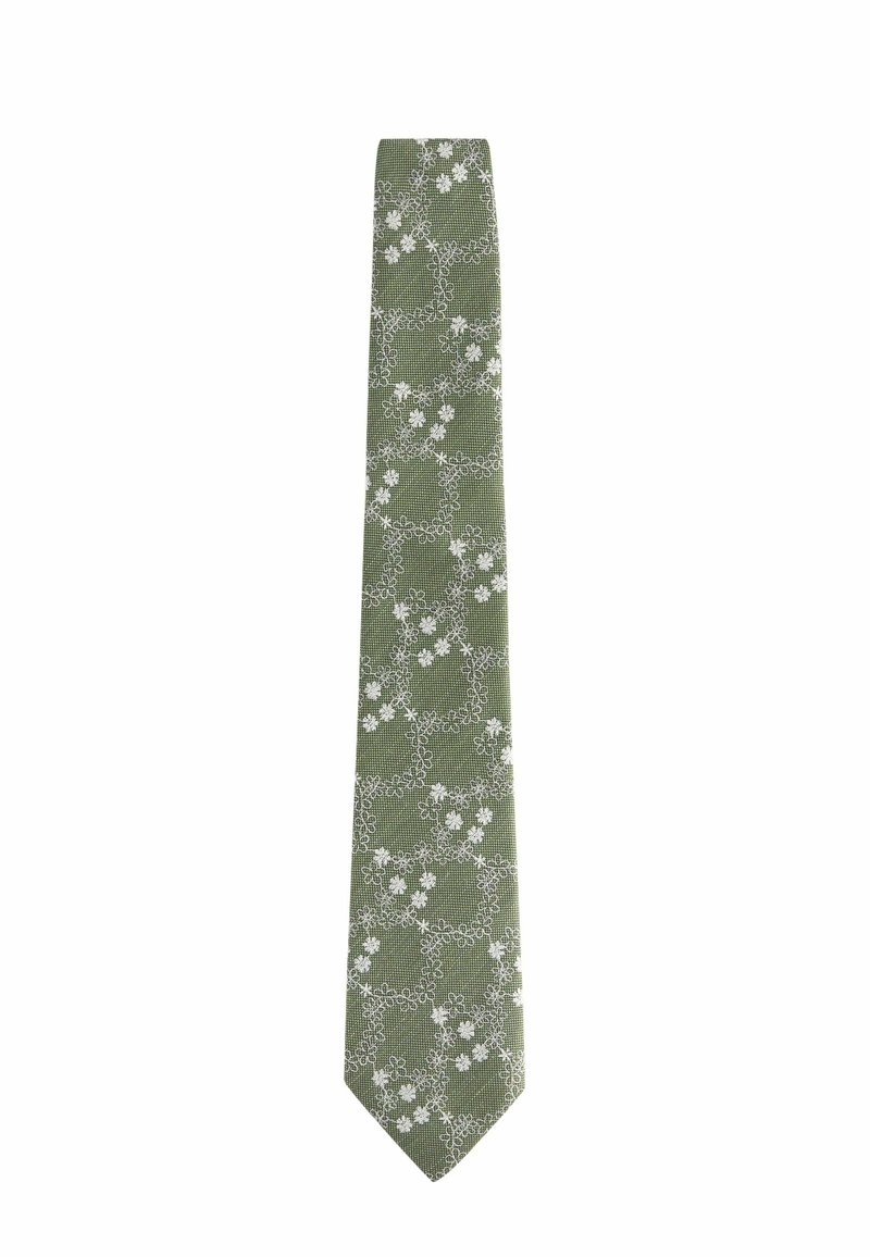 Next PATTERN SLIM - Kaklaraištis - green embroidered floral
