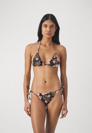 HOOKED ON TROPICS TIE TANGA - Bikini pezzo sotto - black pebble