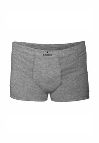 Gray boxer shorts made of soft material, featuring a snug fit, elastic waistband with "RAGMAN" logo, and a contoured pouch design.