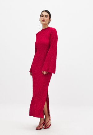 STRUCTURED OPEN BACK - Maxikleid - red