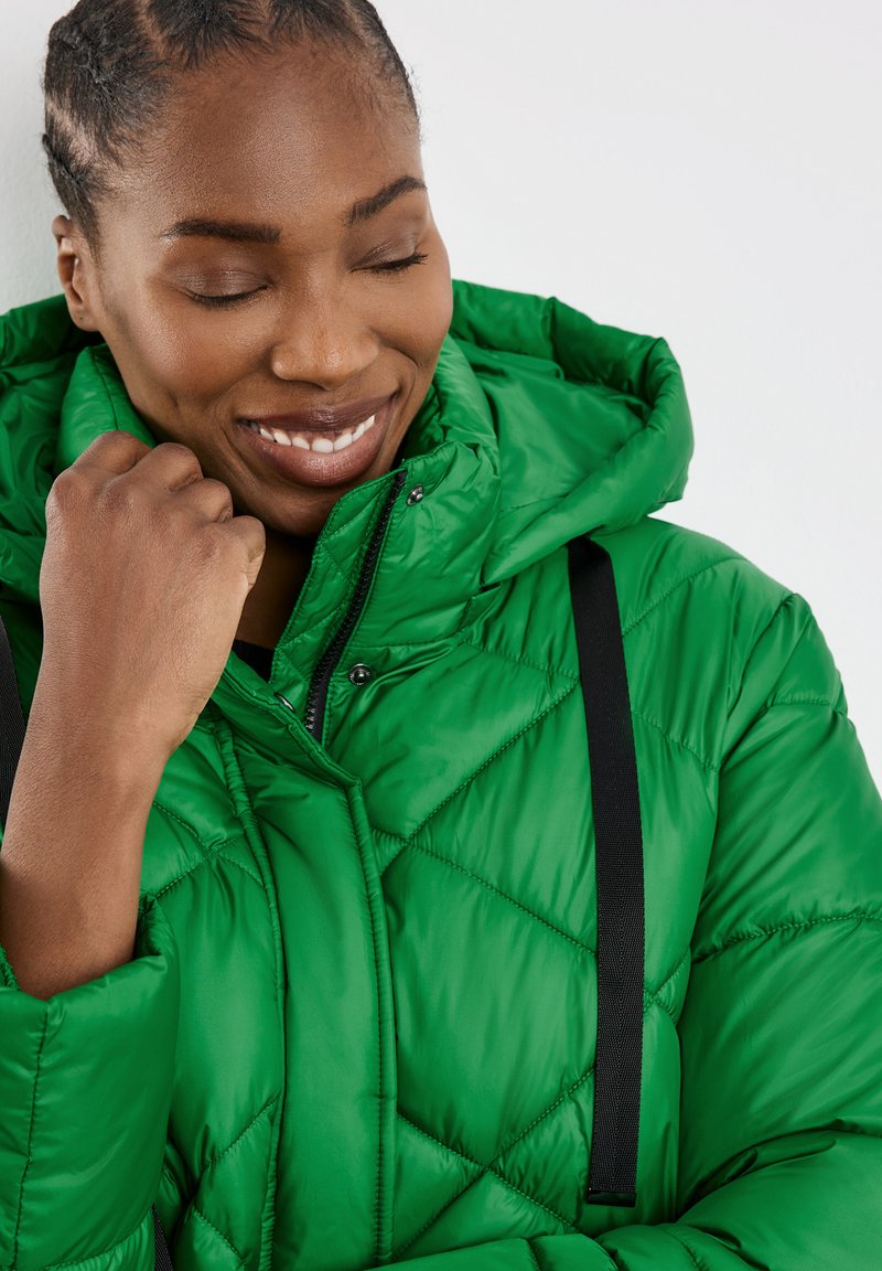bright green winter coat