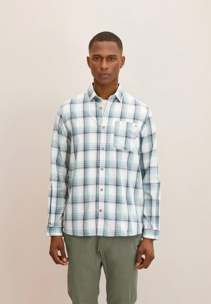 MIT KAROMUSTER - Vapaa-ajan kauluspaita - white green structured check