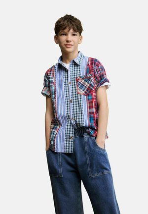 Desigual, PATCHWORK CHECKERED SHIRT - Camisa - blue