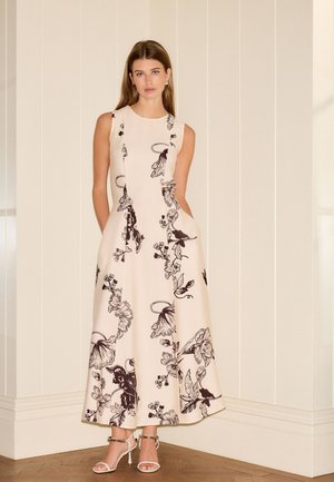 Next REGULAR FIT - SLEEVELESS COLUMN A-LINE - Maxi ruha - cream and black floral print