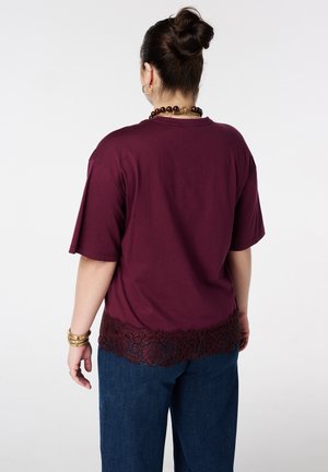 T-shirt Femme MSmode - Taille L - Manches Courtes - Viscose élasthanne - Couleurs Marron/bleu/blanc