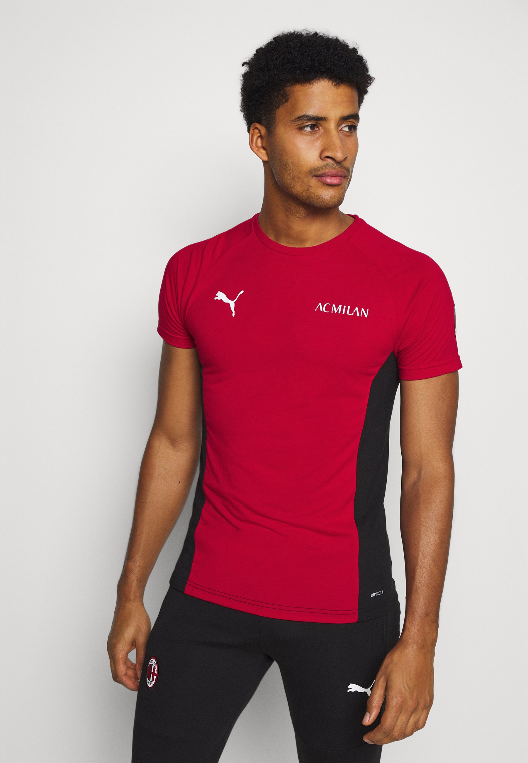 Puma AC MAILAND EVOSTRIPE TEE - Vereinsmannschaften - tango red/black/rot -  Zalando.de