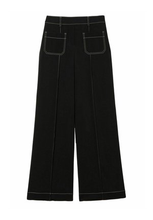 Reiss KYLIE CONTRAST STITCH WIDE LEG - Kelnės - black