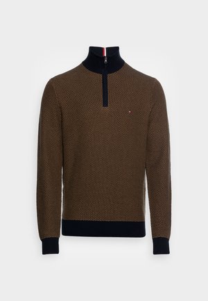 TONE ZIP MOCK - Vesta - desert sky/desert khaki