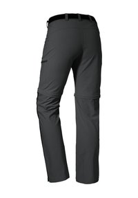 Szare spodnie outdoorowe z lekkiego, elastycznego materiału. Posiadają zapinane na zamek boczne kieszenie oraz regulowane mankiety, co zapewnia wszechstronność noszenia.