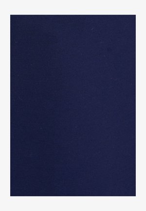 Marineblauer Baumwollstoff mit glatter Textur, zeigt eine einfarbige Oberfläche ohne Muster oder Hardware. Leicht gebürstete Oberfläche.