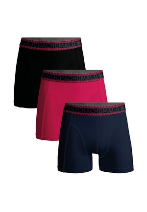 3-PACK SOLID - Úzke boxerky - purple pink black
