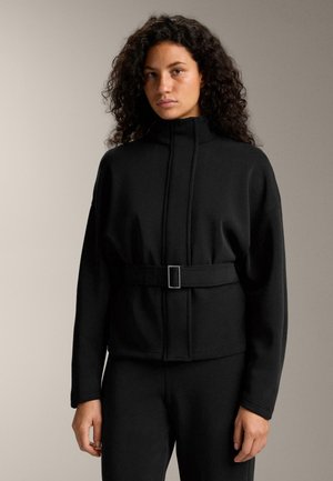 BELTED WITH BRUSHED  - Overgangsjakke - black