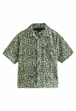 REGULAR FIT - UNDERGROUND OPEN COLLAR PRINTED SHORT SLEEVE - Košeľa - green camo