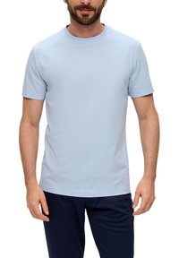 s.Oliver BLACK LABEL MIT CREW NECK - Jednoduché tričko - hellblau