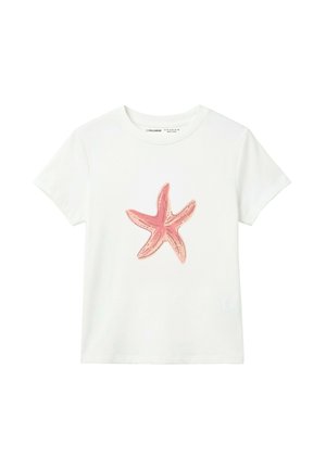 PULL&BEAR, RHINESTONE STARFISH - T-SHIRT - T-shirt imprimé - white