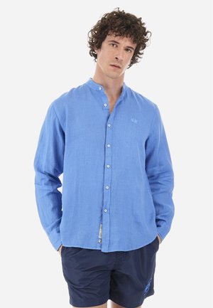 La Martina Camicia In Cotone Blu, Maniche Lunghe, Regular Fit, Taglia X-Large, Con Ricamo Logo