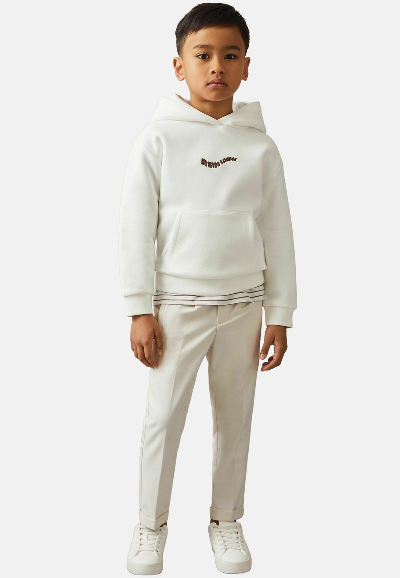 Reiss REISS MANILLA COTTON-BLEND PALM-EMBROIDERED HOODIE - Luvtröja - off white