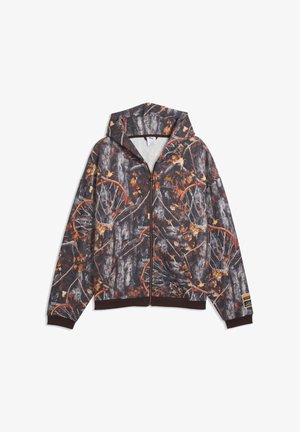 Puma, DYLAN WILDCAT RELAXED BASKETBALL-KAPUZENJACKE MIT PRINT - Sweatjakke - chocolate fondue-aop