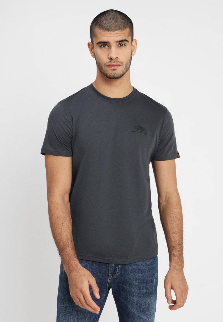 Alpha Industries SMALL LOGO - T-Shirt basic - grey/black