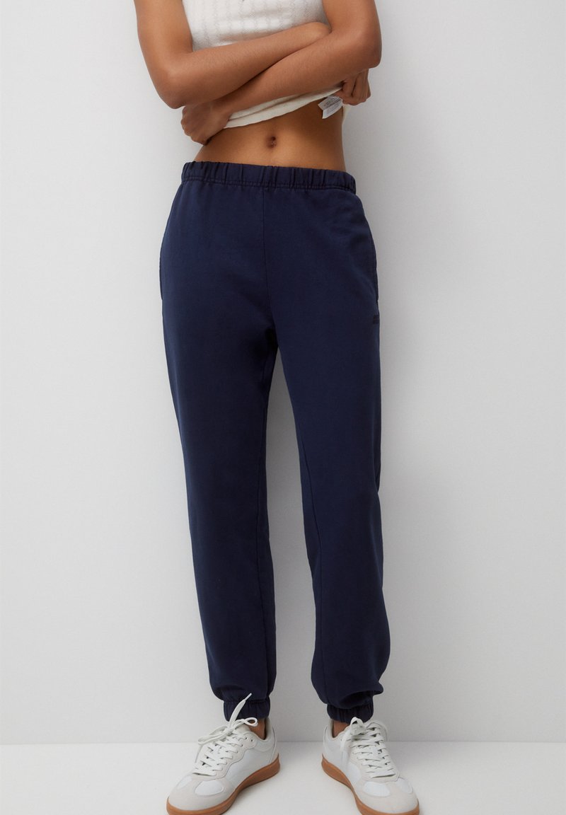 PULL&BEAR EMBROIDERED JOGGERS Jogginghose dark blue/dunkelblau