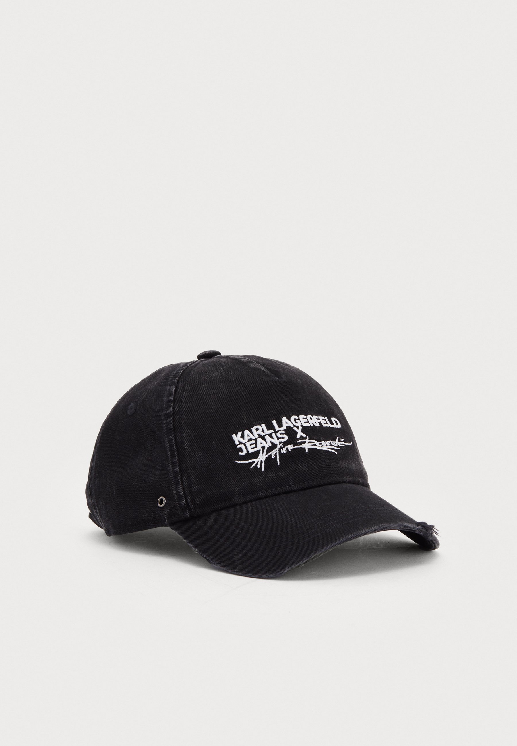 Karl Lagerfeld Black Cap with Embroidered Accents‎ K/Essential cap with contrasting logo embroidery | Black  main image 2