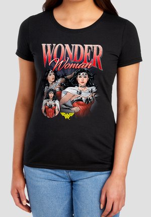 Cotton Soul, WONDER WOMAN WHITE CAPE BOOTLEG - T-Shirt print - black