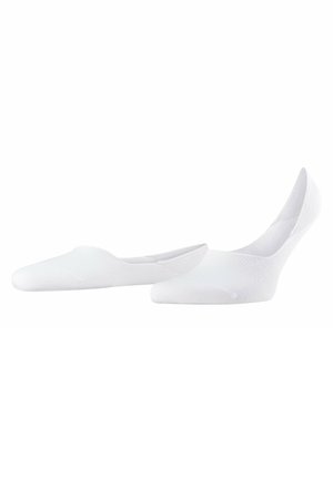 Weiße No-Show-Socken aus einem glatten, atmungsaktiven Material, mit einem tief ausgeschnittenen Design und nahtlosem Zehenbereich für Komfort und diskreten Tragekomfort.