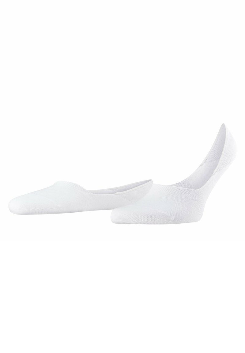 Calcetines blancos invisibles hechos de un material suave y transpirable, con un diseño bajo y punta sin costuras para mayor comodidad y uso discreto.