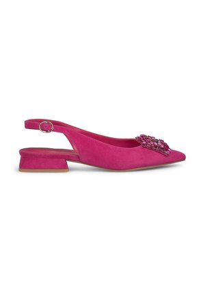 CON BROCHE - Slingback ballerina´s - fucsia neón