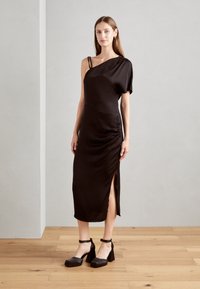 Scotch & Soda - ASYMMETRIC MIDI DRESS WITH BRAID DETAIL - Cocktail dress / Party dress - evening black Thumbnail Image 1