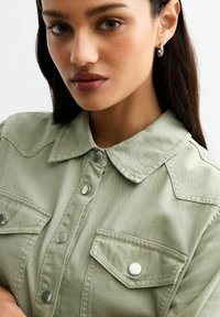 New Look OVERSIZED TWILL - Button-down blouse - khaki